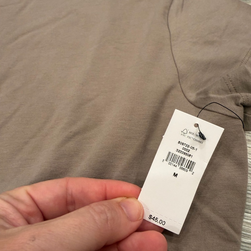 Banana Republic Taupe mock neck Short Sleeve Tee - Picture 2 of 4